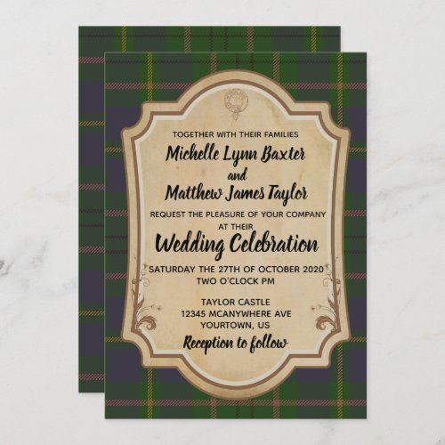 Taylor Tartan Wedding Invitation
