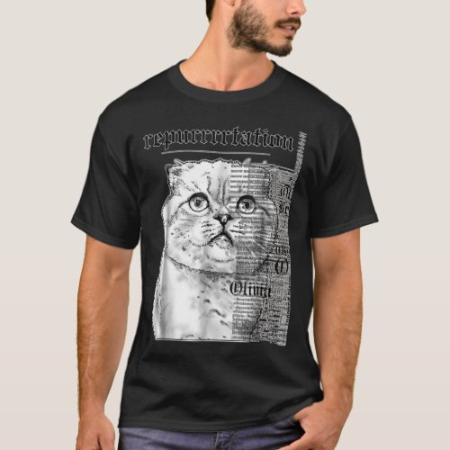 Taylor White Cat Tee Swift Rep Tour Essential T_Sh