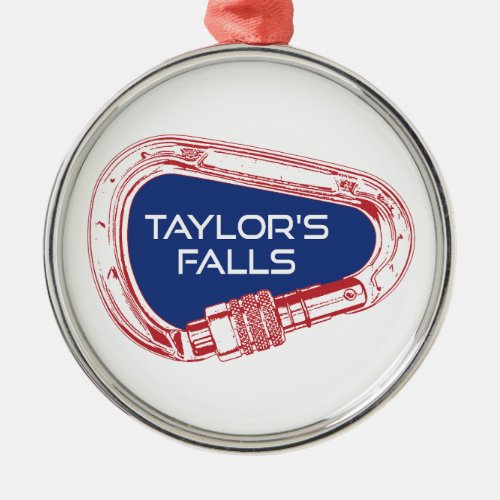 Taylors Falls Minnesota Rock Climbing Carabiner Metal Ornament