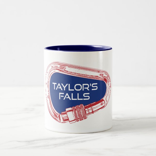 Taylor's Falls Minnesota Rock Climbing Carabiner Two-Tone Coffee Mug (Center)