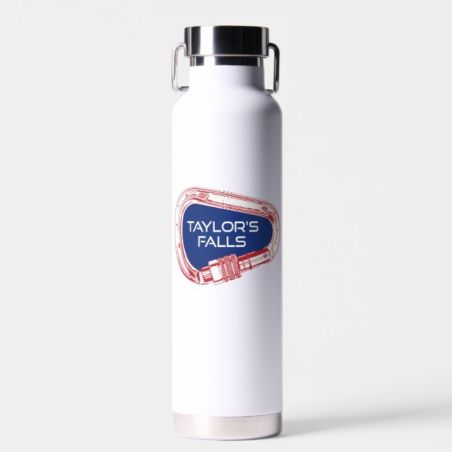 Taylor's Falls Minnesota Rock Climbing Carabiner Water Bottle (Front)