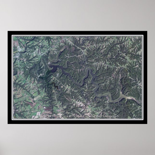 Taylorsville Lake Kentucky Satellite Poster Map (Front)