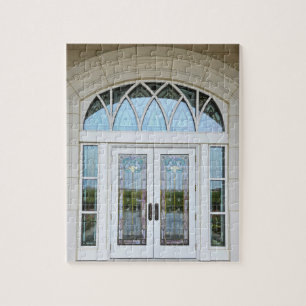 Taylorsville Utah Temple Stained Glass Doors Jigsaw Puzzle