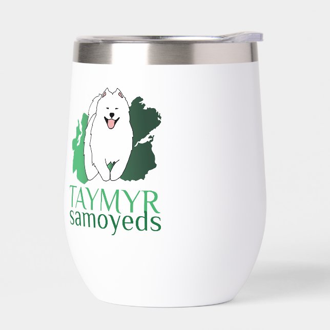 Taymyr Samoyeds logo Thermal Wine Tumbler (Left)