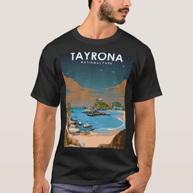 Tayrona National Park Coastal Beauty at Night  T-Shirt (Front)