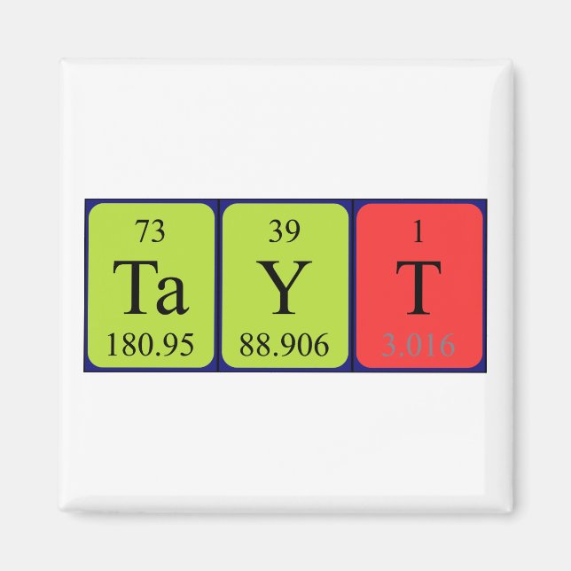 Tayt periodic table name magnet (Front)