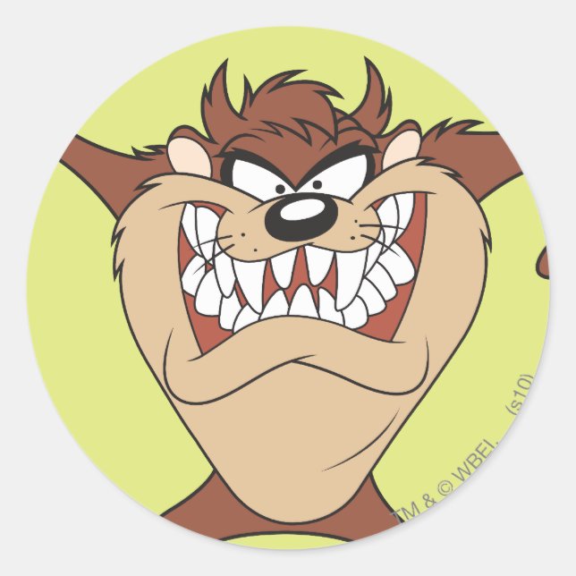 TAZ™ Arms Wide Classic Round Sticker (Front)