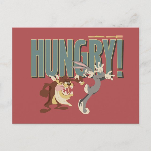 TAZ™ & BUGS BUNNY™ "Hungry" Postcard (Front)