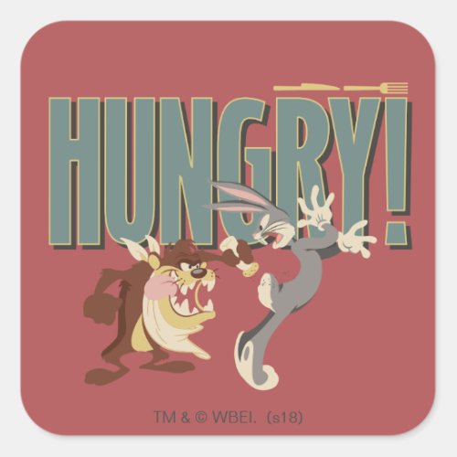 TAZâ  BUGS BUNNYâ Hungry Square Sticker