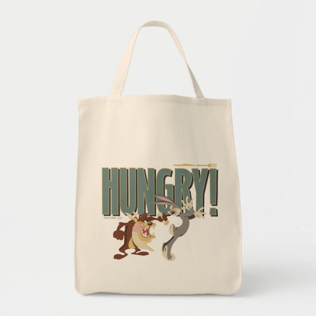 TAZ™ & BUGS BUNNY™ "Hungry" Tote Bag (Front)