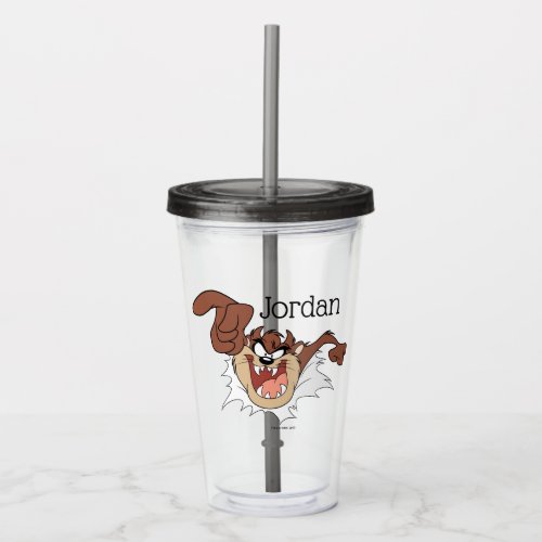 TAZ Bursting Through Page Acrylic Tumbler