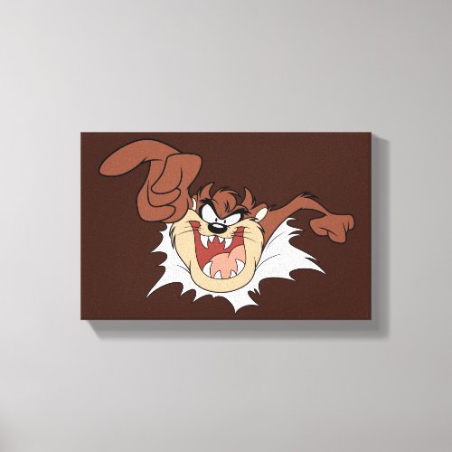 TAZ Bursting Through Page Canvas Print