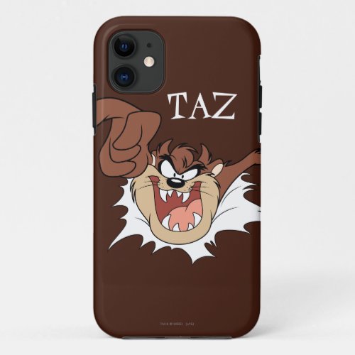 TAZ Bursting Through Page iPhone 11 Case