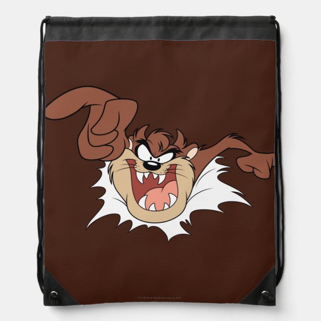 TAZ™ Bursting Through Page Drawstring Bag (Front)
