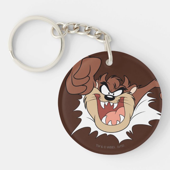 TAZ™ Bursting Through Page Keychain (Front)
