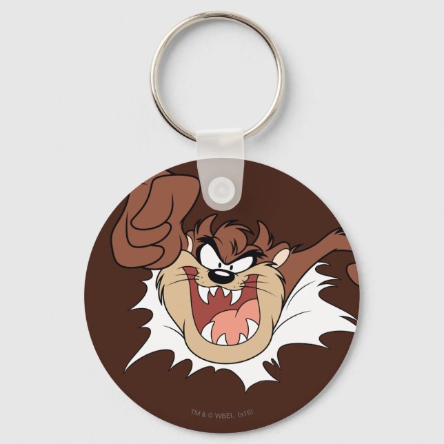 TAZ™ Bursting Through Page Keychain (Front)