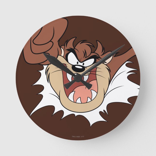 TAZ™ Bursting Through Page Round Clock (Front)