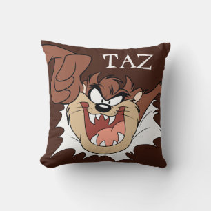 TAZ™ Bursting Through Page Throw Pillow