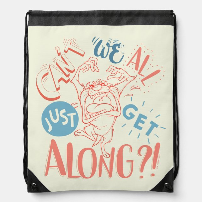 TAZ™ | Can't we all just get along?! Drawstring Bag (Front)