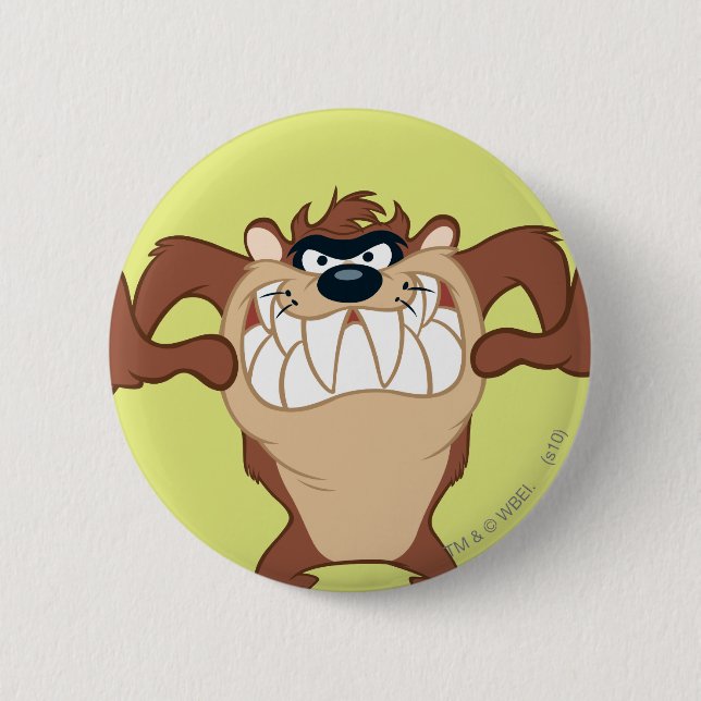 TAZ™ Clenched Tooth Grin Pinback Button (Front)