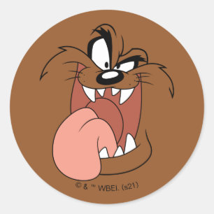 TAZ™ Crazy Smile Classic Round Sticker