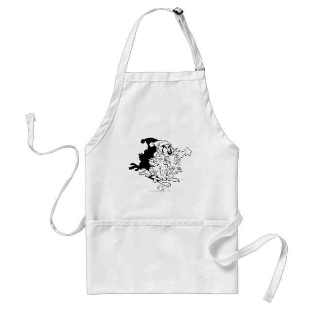 TAZ™ eating Christmas tree Adult Apron (Front)