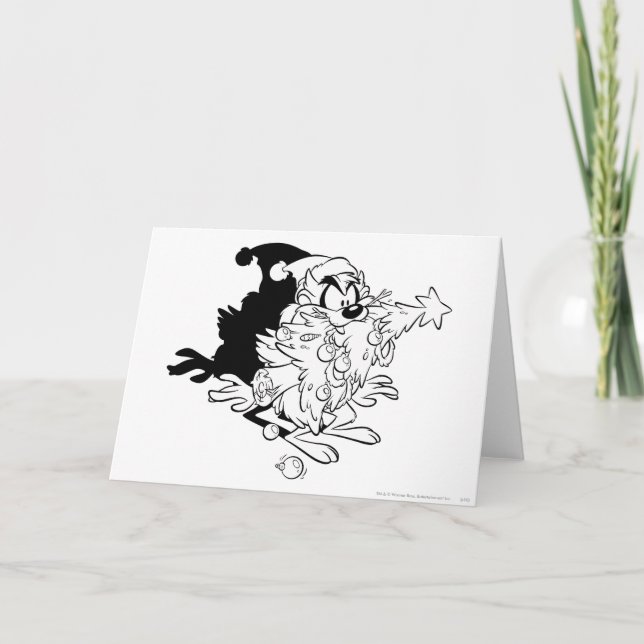 TAZ™ eating Christmas tree Holiday Card (Front)