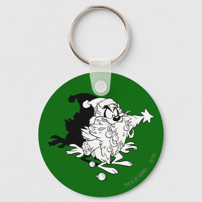 TAZ™ eating Christmas tree Keychain (Front)