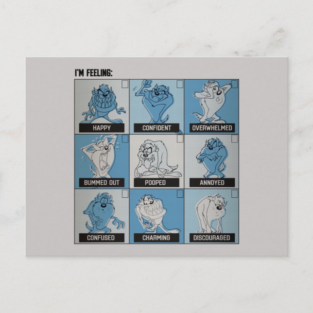 TAZ™ Emotion Checkbox Postcard (Front)