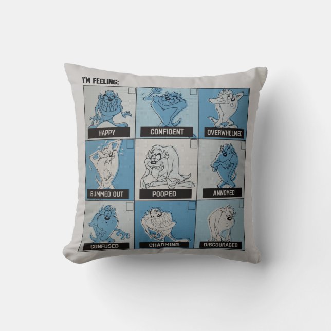 TAZ™ Emotion Checkbox Throw Pillow (Front)