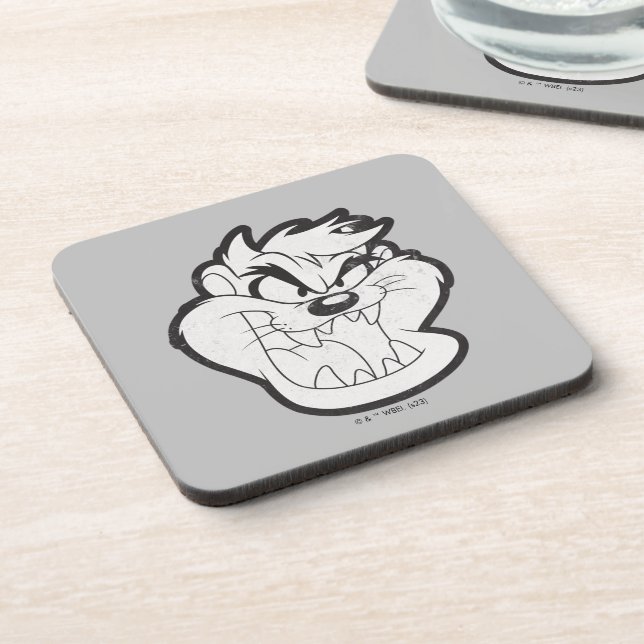 TAZ™ Evil Grin Badge Beverage Coaster (Left Side)
