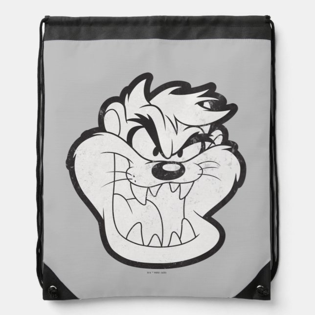 TAZ™ Evil Grin Badge Drawstring Bag (Front)