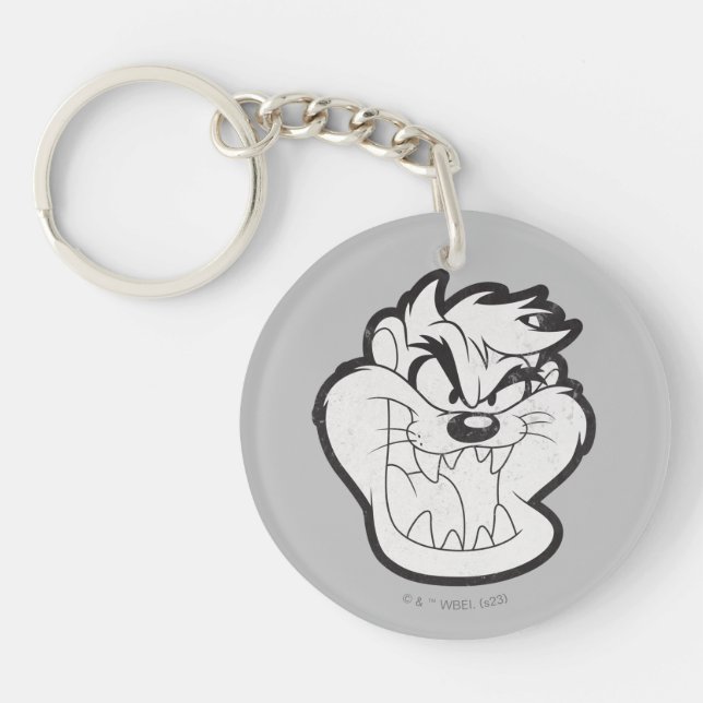 TAZ™ Evil Grin Badge Keychain (Front)