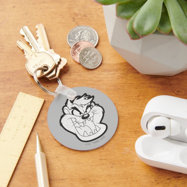 TAZ™ Evil Grin Badge Keychain (Desk)