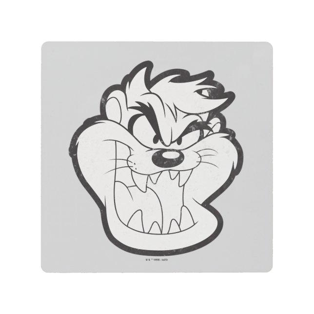 TAZ™ Evil Grin Badge Metal Print (Front)