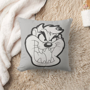 TAZ™ Evil Grin Badge Throw Pillow