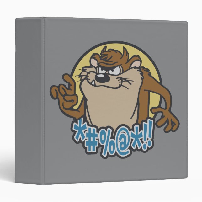 TAZ™ Expletive Circle Graphic 3 Ring Binder (Front/Spine)