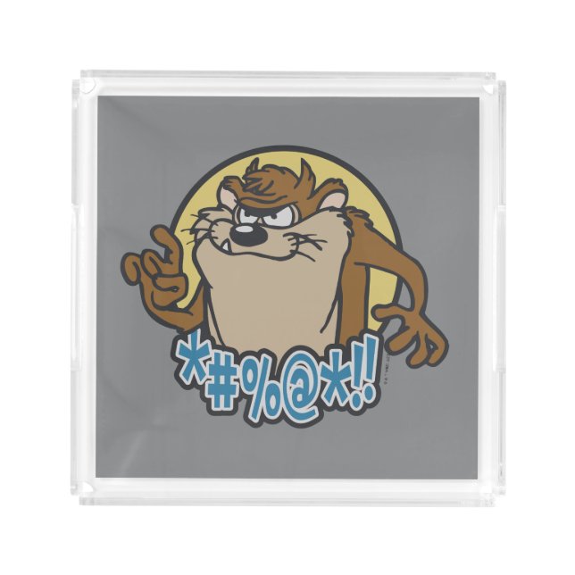 TAZ™ Expletive Circle Graphic Acrylic Tray (Front)