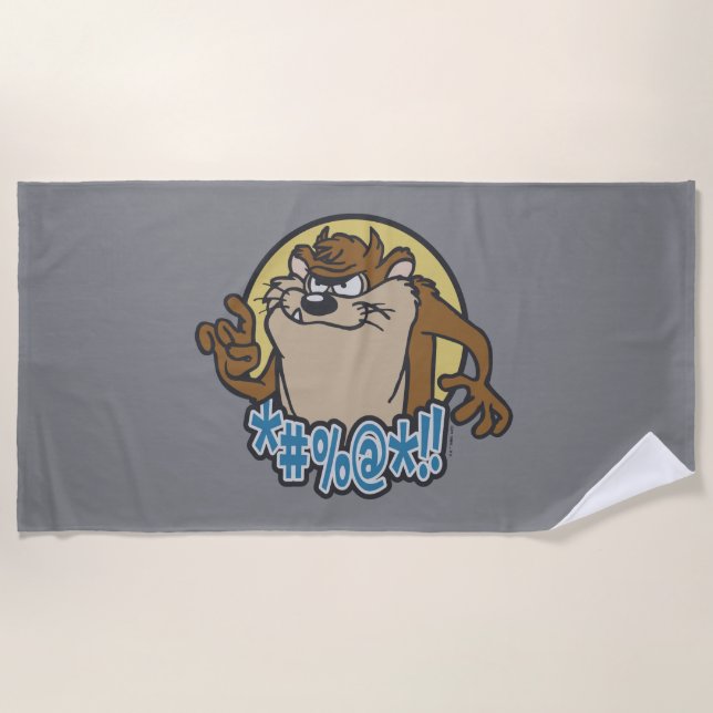 TAZ™ Expletive Circle Graphic Beach Towel (Front)