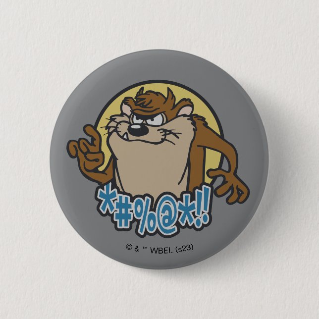 TAZ™ Expletive Circle Graphic Button (Front)