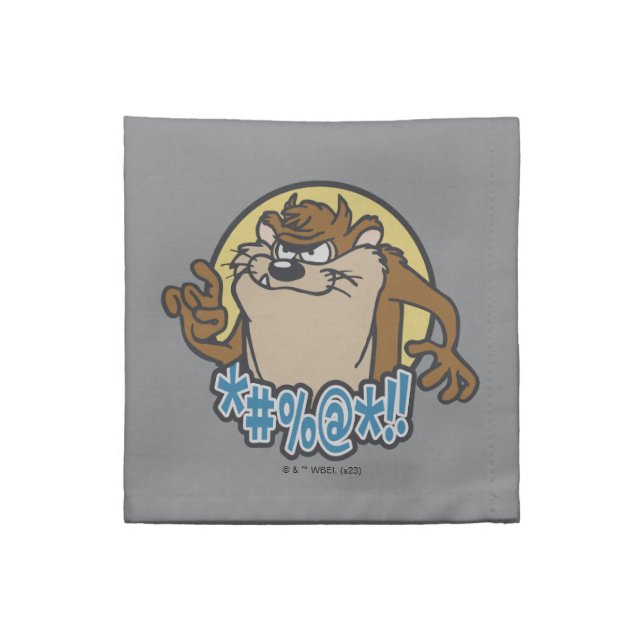 TAZ™ Expletive Circle Graphic Cloth Napkin (Quarter Fold)