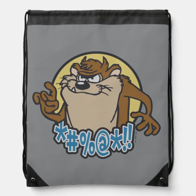 TAZ™ Expletive Circle Graphic Drawstring Bag (Front)