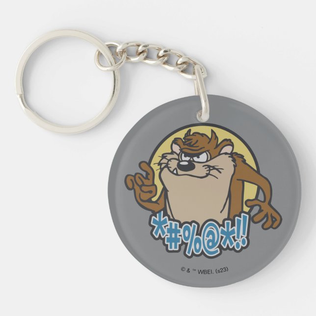 TAZ™ Expletive Circle Graphic Keychain (Front)