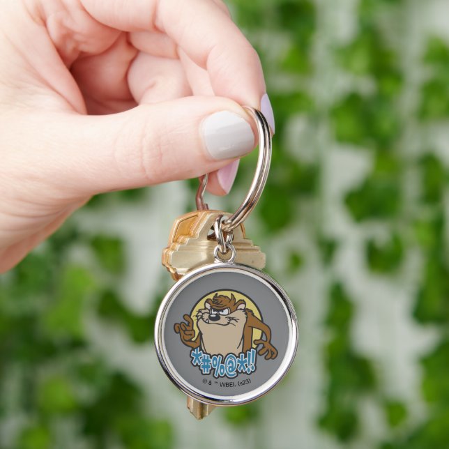 TAZ™ Expletive Circle Graphic Keychain (Hand)