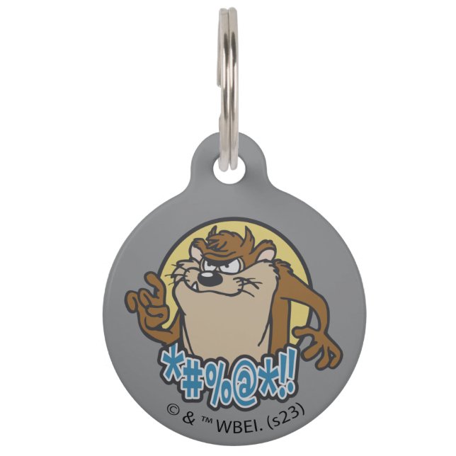 TAZ™ Expletive Circle Graphic Pet ID Tag (Front)