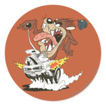 TAZ™ Furious Driving Classic Round Sticker