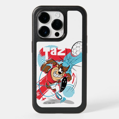 TAZ Headbutting Soccer Ball OtterBox iPhone 14 Pro Case
