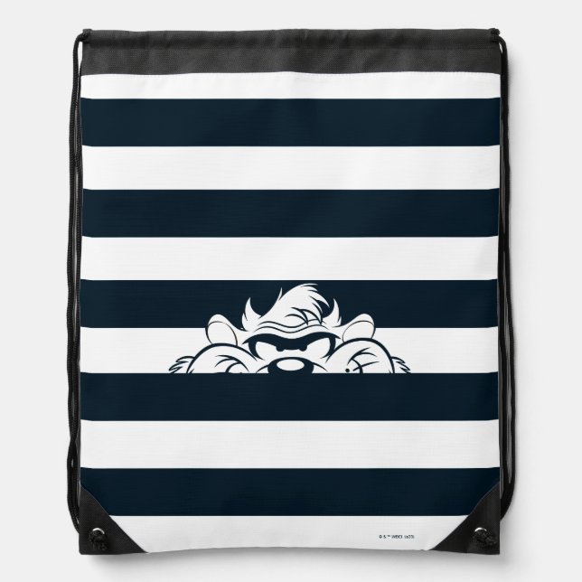 TAZ™ Hiding In Stripes Drawstring Bag (Front)