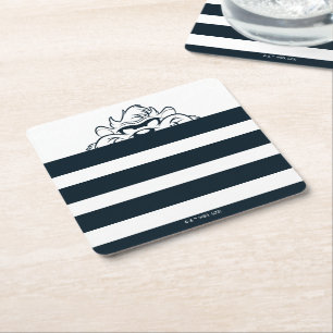 TAZ™ Hiding In Stripes Square Paper Coaster