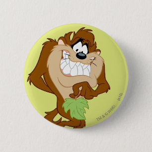 TAZ™ holding a leaf Pinback Button
